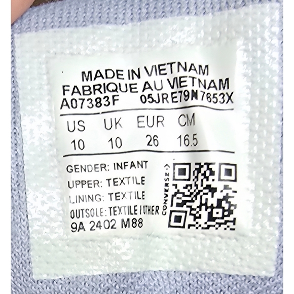 Converse Grey Canvas High Tops, Size 10 - Picture 8 of 11